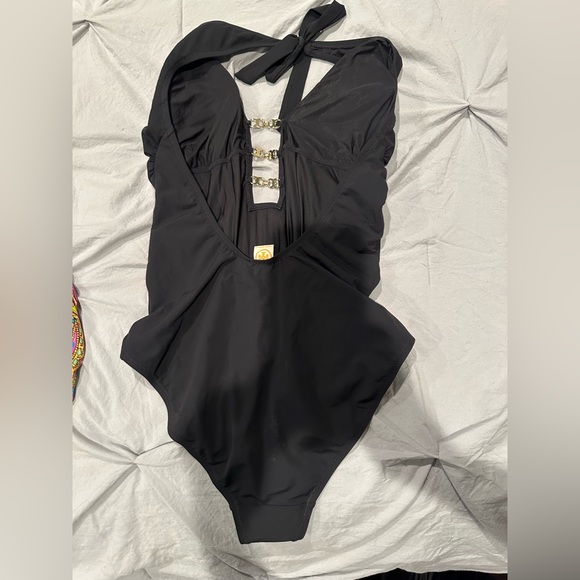 Tory Burch deep plunge black one piece - Picture 2 of 3